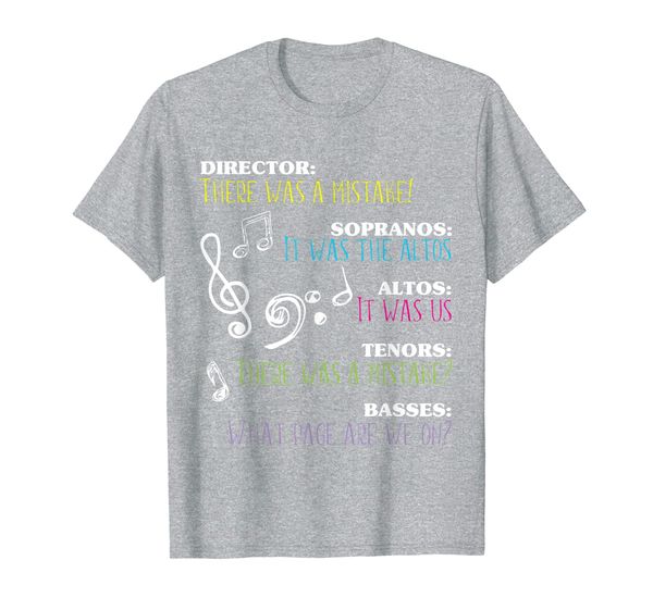funny choir chorus t-shirt mistake shirt, White;black
funny choir chorus t-shirt mistake shirt, White;black