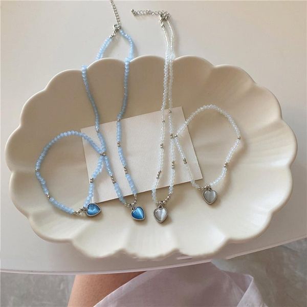 pendant necklaces 2021 fashion geometric heart necklace colorful transparent beaded clavicle chain for women girls jewelry, Silver
pendant necklaces 2021 fashion geometric heart necklace colorful transparent beaded clavicle chain for women girls jewelry, Silver