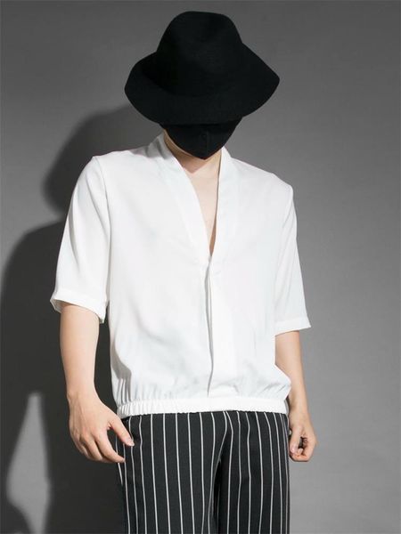 men's casual shirts short-sleeve shirt summer v-neck pullover korean pure color fashion versatile loose large, White;black
men's casual shirts short-sleeve shirt summer v-neck pullover korean pure color fashion versatile loose large, White;black