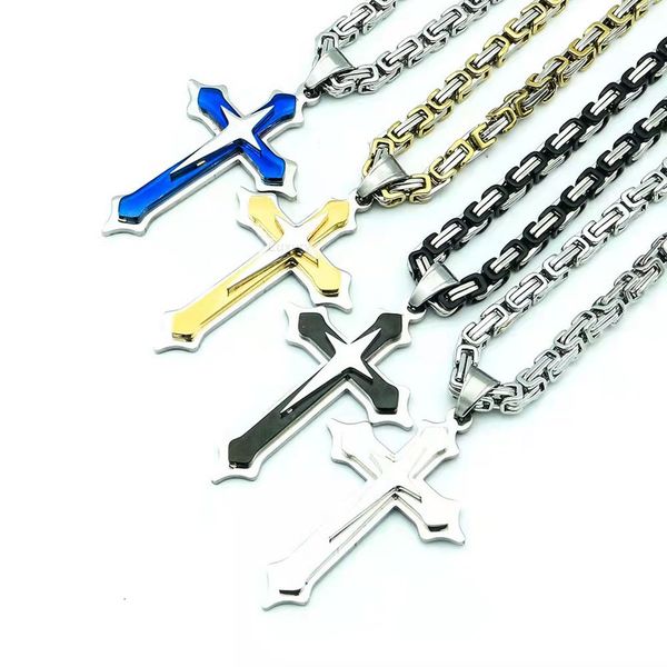 necklace fashion design pendant luxury jewelry stainless steel cross three-layer network model, including 5mm manual chain, Silver
necklace fashion design pendant luxury jewelry stainless steel cross three-layer network model, including 5mm manual chain, Silver