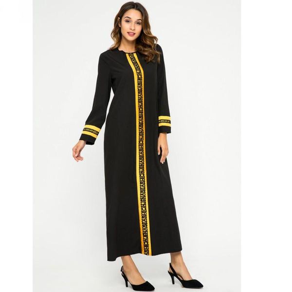 casual dresses autumn women black long sleeve letter embroidered lace contrast colour dress muslim arabic robe elegant o neck maxi, Black;gray
casual dresses autumn women black long sleeve letter embroidered lace contrast colour dress muslim arabic robe elegant o neck maxi, Black;gray