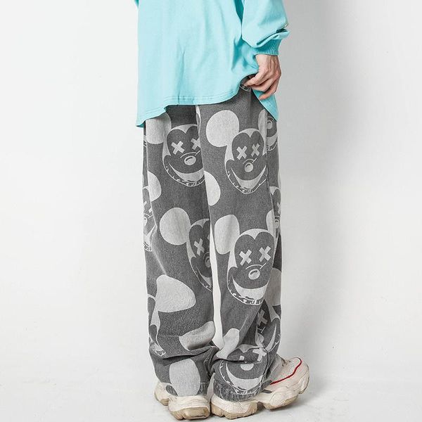 men's jeans spring/fall men/women cartoon pattern design sense casual straight loose hip hop street wear long trousers, Blue
men's jeans spring/fall men/women cartoon pattern design sense casual straight loose hip hop street wear long trousers, Blue