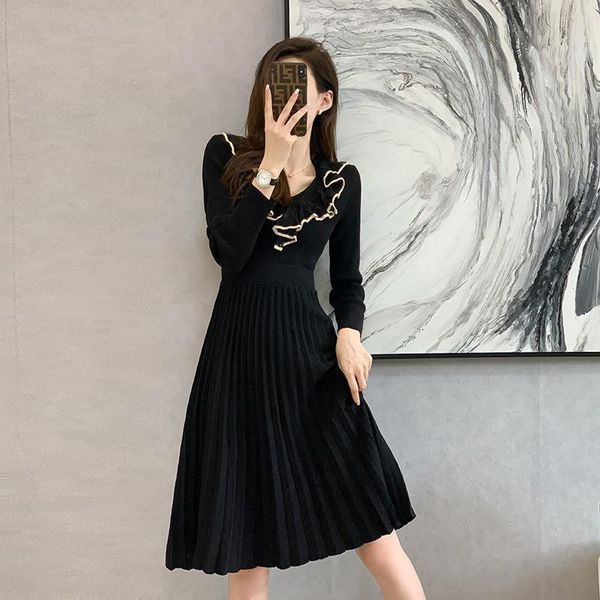 casual dresses sweater dress women 2021 arrival autumn winter knitted slim a-line elegant ruffles girls black bottom vestidos, Black;gray
casual dresses sweater dress women 2021 arrival autumn winter knitted slim a-line elegant ruffles girls black bottom vestidos, Black;gray
