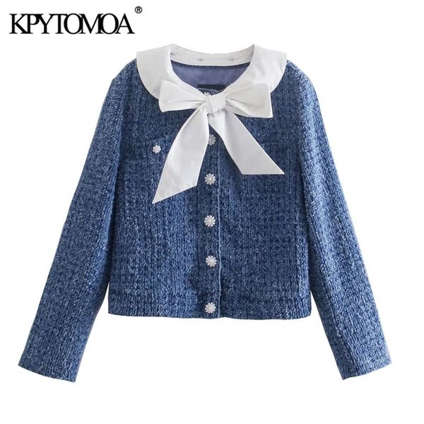 kpytomoa women fashion with bow tied faux pearl buttons jacket coat vintage long sleeve female outerwear chic 210914, Black;brown
kpytomoa women fashion with bow tied faux pearl buttons jacket coat vintage long sleeve female outerwear chic 210914, Black;brown