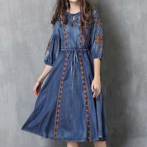 casual loose embroidery denim dresses for women indie folk style elegant drawstring vestidos female spring 210525, Black;gray
casual loose embroidery denim dresses for women indie folk style elegant drawstring vestidos female spring 210525, Black;gray