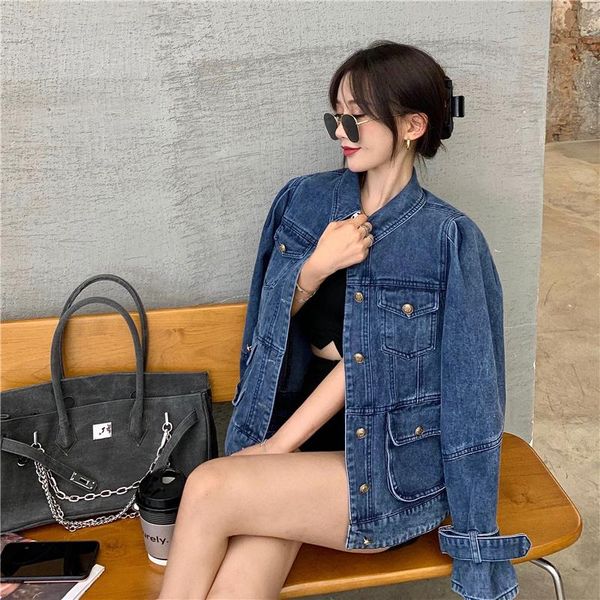 women's jackets spring jacket blue denim loose lady streetwear long outwear quilted coats oversized casual jean, Black;brown
women's jackets spring jacket blue denim loose lady streetwear long outwear quilted coats oversized casual jean, Black;brown