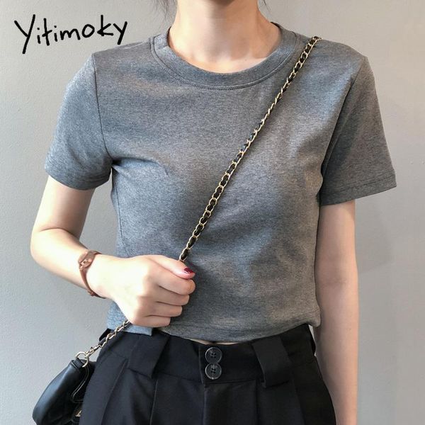women's t-shirt yitimoky navel t shirt for women 2021 summer tees o-neck solid short sleeve clothing korean fashion casual comfortable, White
women's t-shirt yitimoky navel t shirt for women 2021 summer tees o-neck solid short sleeve clothing korean fashion casual comfortable, White