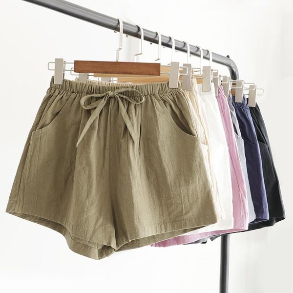 women's shorts 20211 summer casual cotton and linen women high waist lazy fashion street wear, White;black
women's shorts 20211 summer casual cotton and linen women high waist lazy fashion street wear, White;black