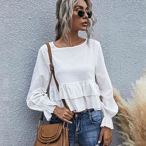shorts ruffle draped shirts for women 2021 spring clothes lantern sleeve o neck ladies casual black white vintage and blouses, White;black
shorts ruffle draped shirts for women 2021 spring clothes lantern sleeve o neck ladies casual black white vintage and blouses, White;black