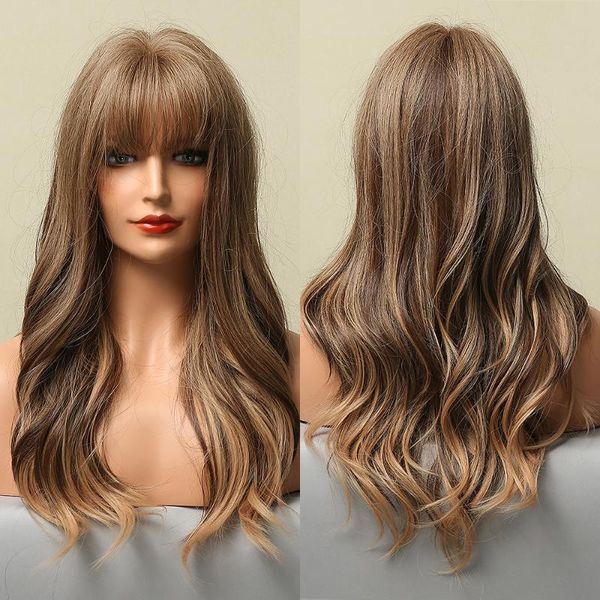 synthetic wigs alan eaton long water wave with bangs for women ombre dark brown golden hair heat resistant cosplay party, Black
synthetic wigs alan eaton long water wave with bangs for women ombre dark brown golden hair heat resistant cosplay party, Black