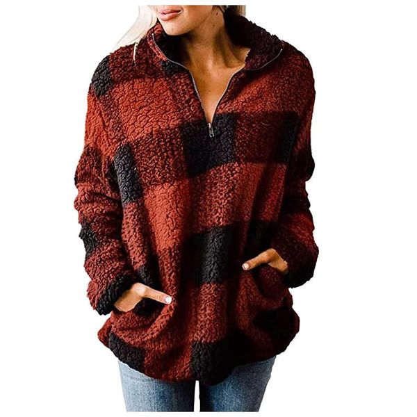 women's hoodies & sweatshirts pullover plush plaid for women winter contrast colors autumn female flannel s-2xl, Black
women's hoodies & sweatshirts pullover plush plaid for women winter contrast colors autumn female flannel s-2xl, Black