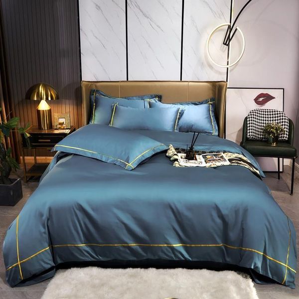 bedding sets el quality 100% cotton blue set simple line embroidery duvet cover king double 4pcs bed sheet pillowcases
bedding sets el quality 100% cotton blue set simple line embroidery duvet cover king double 4pcs bed sheet pillowcases
