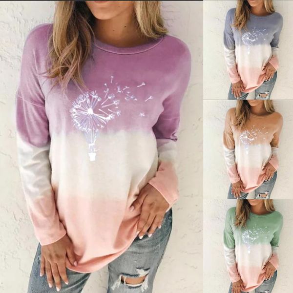 women's blouses & shirts 38#women fashion o-neck tie-dye loose long sleeves autumn blouse gradient elegant dandelion printing sweatshi, White
women's blouses & shirts 38#women fashion o-neck tie-dye loose long sleeves autumn blouse gradient elegant dandelion printing sweatshi, White