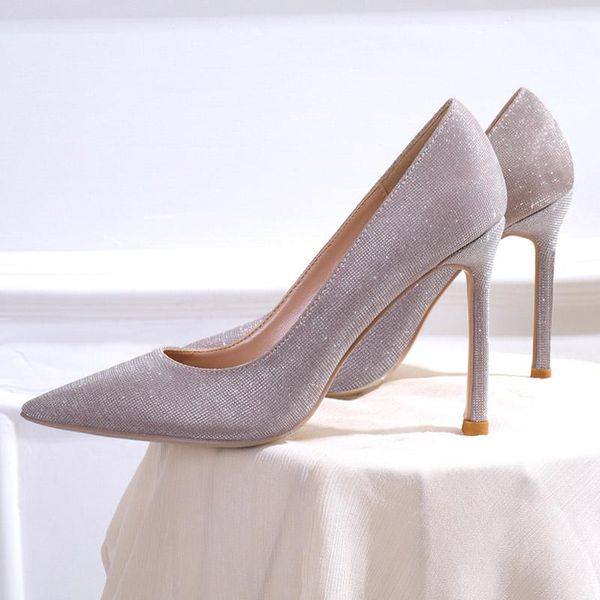 dress shoes wed2021 women's thin high-heeled heel decent pointed single silver crystal simple shallow mouth wedding bride, Black
dress shoes wed2021 women's thin high-heeled heel decent pointed single silver crystal simple shallow mouth wedding bride, Black