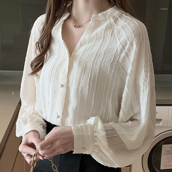 blouse women blusas mujer de moda 2021 long sleeve v-neck striped chiffon shirt blusa womens and blouses d860 women's & shirts, White
blouse women blusas mujer de moda 2021 long sleeve v-neck striped chiffon shirt blusa womens and blouses d860 women's & shirts, White