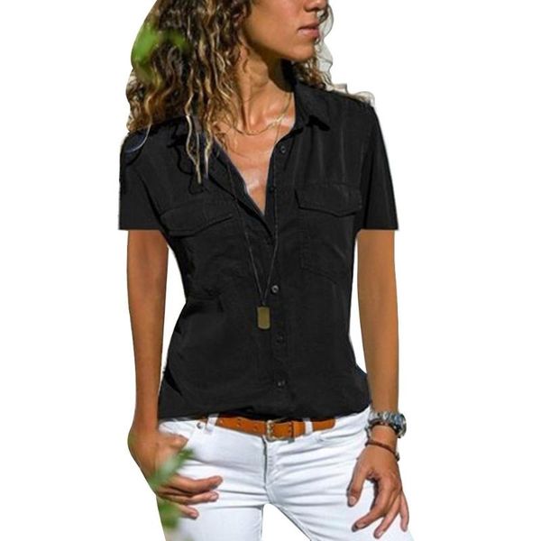 women's blouses & shirts 2021 ladies chiffon v-neck solid short sleeve casual summer for women, White
women's blouses & shirts 2021 ladies chiffon v-neck solid short sleeve casual summer for women, White