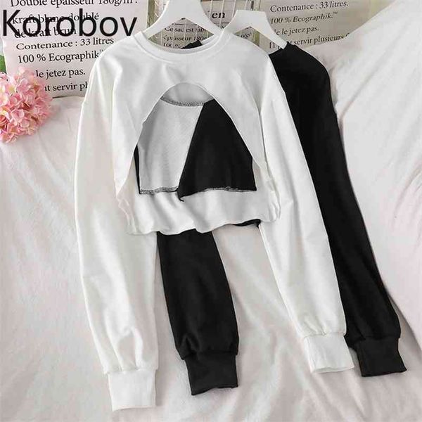 korobov spring summer new women hoodies o neck long sleeve crop hit color patchwork harajuku hoodies 210430, Black
korobov spring summer new women hoodies o neck long sleeve crop hit color patchwork harajuku hoodies 210430, Black
