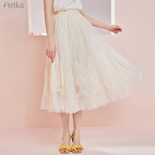 skirts artka 2021 spring summer women skirt elegant gauze lace high waist long a-line elastic white qa22115x, Black
skirts artka 2021 spring summer women skirt elegant gauze lace high waist long a-line elastic white qa22115x, Black