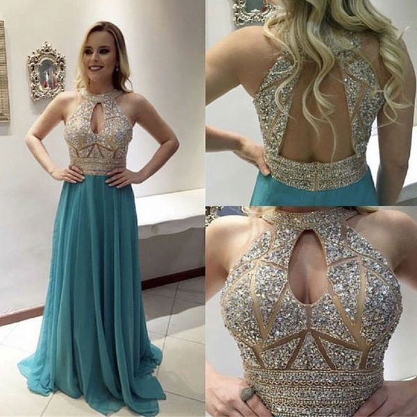luxurious halter bead crystal sequins prom dress mother of the bride dresses long sleeveless plus size formal party prom gowns, Black
luxurious halter bead crystal sequins prom dress mother of the bride dresses long sleeveless plus size formal party prom gowns, Black