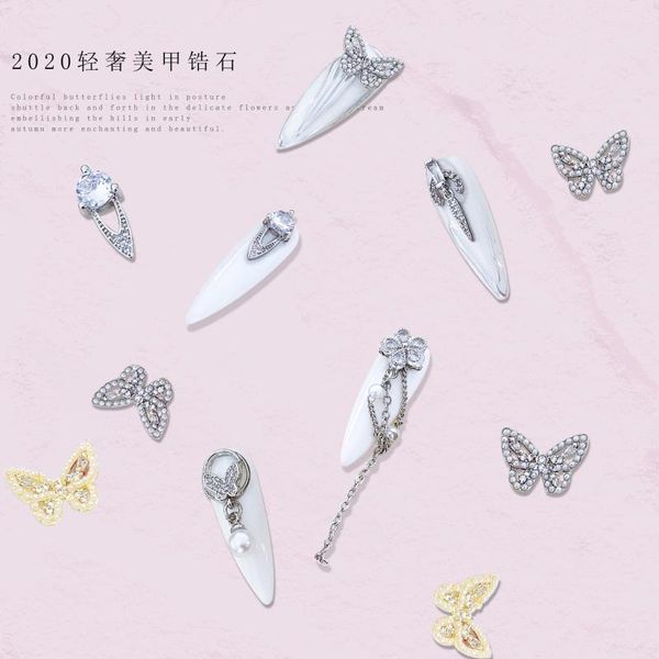 light luxury pearl zircon butterfly celebrity all-match nail diy decorative color-preserving electroplating ornament art decorations, Silver;gold
light luxury pearl zircon butterfly celebrity all-match nail diy decorative color-preserving electroplating ornament art decorations, Silver;gold