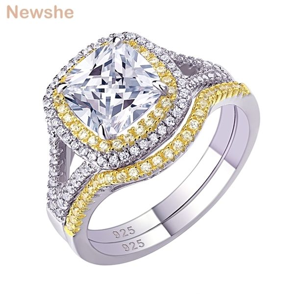 she 925 sterling silver halo yellow gold color engagement ring wedding band bridal set for women 1.8ct cushion cut aaaaa cz 220210, Slivery;golden
she 925 sterling silver halo yellow gold color engagement ring wedding band bridal set for women 1.8ct cushion cut aaaaa cz 220210, Slivery;golden