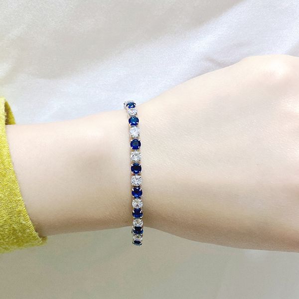 solid silver tennis bracelet with 4mm blue/white multi color zircon 15-18cm length jewelry real 925 fine jewellery, Golden;silver
solid silver tennis bracelet with 4mm blue/white multi color zircon 15-18cm length jewelry real 925 fine jewellery, Golden;silver
