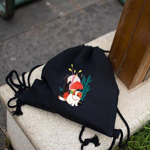backpack yile cotton canvas drawstring travel student shoes book bag opuntia cat s111
backpack yile cotton canvas drawstring travel student shoes book bag opuntia cat s111
