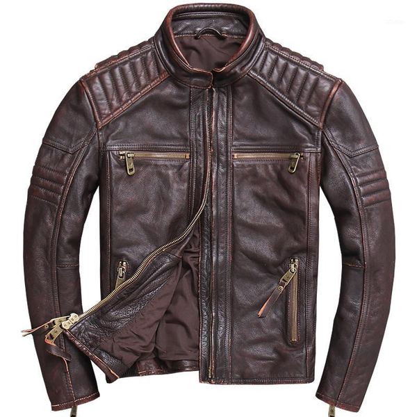 men's leather & faux 2021 vintage brown men motorcycle jacket plus size xxxxxl genuine cowhide russian slim fit biker's coat, Black
men's leather & faux 2021 vintage brown men motorcycle jacket plus size xxxxxl genuine cowhide russian slim fit biker's coat, Black
