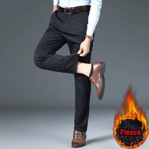 men's pants 2021 winter warm casual men fleece trousers fashion business thick stretch male brand clothing chinos, Black
men's pants 2021 winter warm casual men fleece trousers fashion business thick stretch male brand clothing chinos, Black