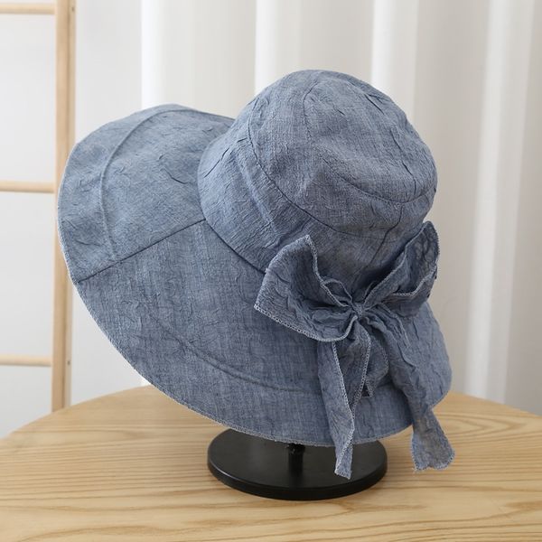 new big bow wide brim summer s for women fashion beach street protection bucket hat female shade sun caps, Blue;gray
new big bow wide brim summer s for women fashion beach street protection bucket hat female shade sun caps, Blue;gray