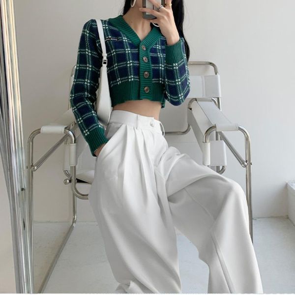 women's knits & tees womengaga korean style loose knitting plaid cardigan v-neck long sleeve slim short open navel sweater for woman u3, White
women's knits & tees womengaga korean style loose knitting plaid cardigan v-neck long sleeve slim short open navel sweater for woman u3, White