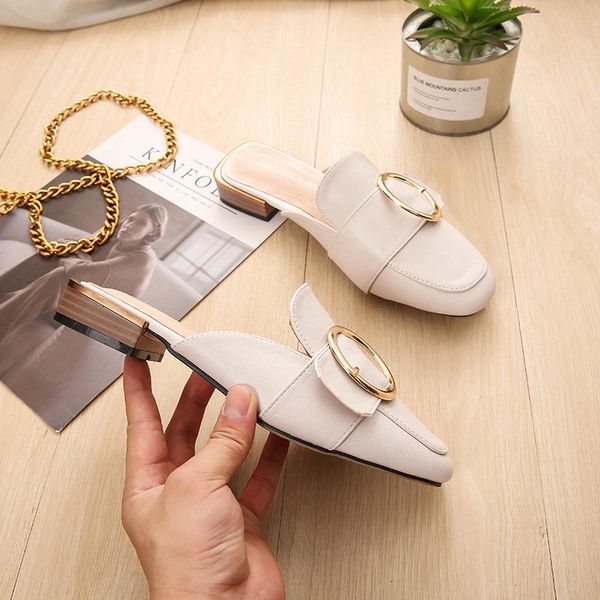 slippers taomengsi summer flats mules lady sandals square toe round buckle women outdoor big size shoes, Black
slippers taomengsi summer flats mules lady sandals square toe round buckle women outdoor big size shoes, Black