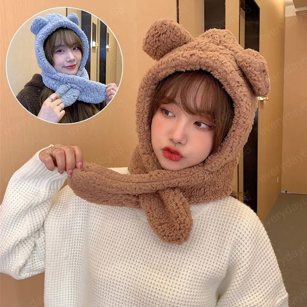 fashion winter women novelty beanies caps warm cute bear ear hats casual plush hat scarf set solid woman hooded scarf, Blue;gray
fashion winter women novelty beanies caps warm cute bear ear hats casual plush hat scarf set solid woman hooded scarf, Blue;gray