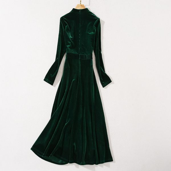 dresses autumn winter party evening vestidos women stand neck buttons front long sleeve green veet vintage, Black;gray
dresses autumn winter party evening vestidos women stand neck buttons front long sleeve green veet vintage, Black;gray