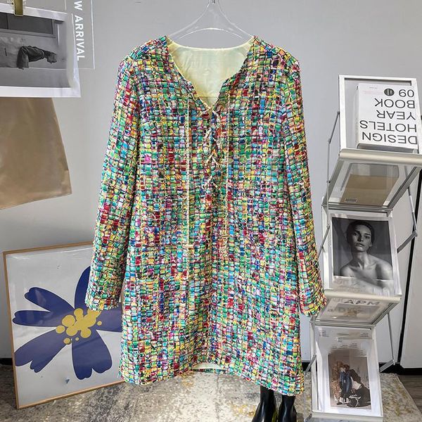 casual dresses spring autumn designer women's chain plaid tweed dress c341, Black;gray
casual dresses spring autumn designer women's chain plaid tweed dress c341, Black;gray