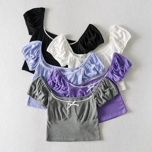 sleeve blouse women tank female ins restoring ancient ways summer in europe camis and the bow with short t shirt, White
sleeve blouse women tank female ins restoring ancient ways summer in europe camis and the bow with short t shirt, White