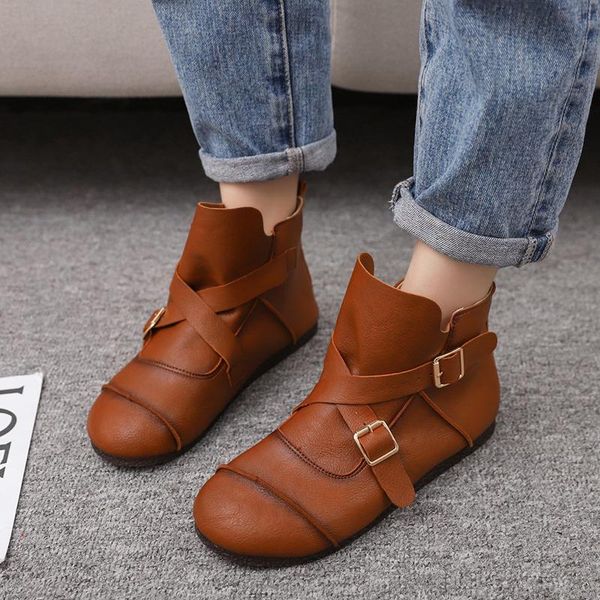 boots woman drop pu leather vintage buckle flat cowboy shoes ankle women casual soft sole short botas mujer winter, Black
boots woman drop pu leather vintage buckle flat cowboy shoes ankle women casual soft sole short botas mujer winter, Black