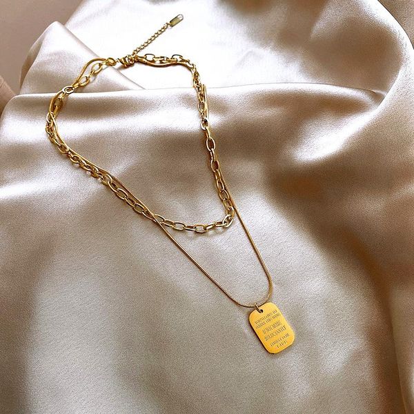 pendant necklaces arrival luxury 316l titanium steel necklace double shield letter jewlery charms for women, Silver
pendant necklaces arrival luxury 316l titanium steel necklace double shield letter jewlery charms for women, Silver