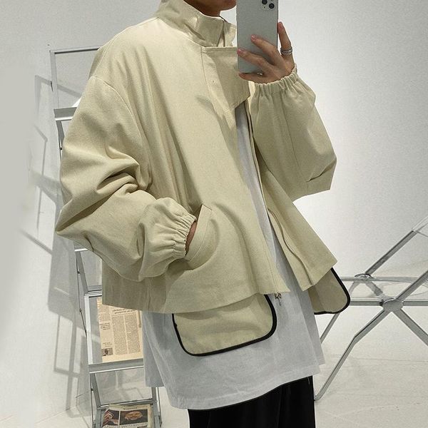 men's jackets iefb / clothing korean ins profile jacket spring and autumn couple loose oversize short coat long sleeve stand collar, Black;brown
men's jackets iefb / clothing korean ins profile jacket spring and autumn couple loose oversize short coat long sleeve stand collar, Black;brown