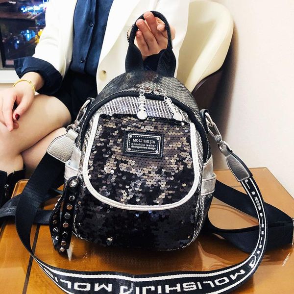 backpack women's small bag 2021 trend sequins fashion foreign style single shoulder personalized bolsa feminina
backpack women's small bag 2021 trend sequins fashion foreign style single shoulder personalized bolsa feminina
