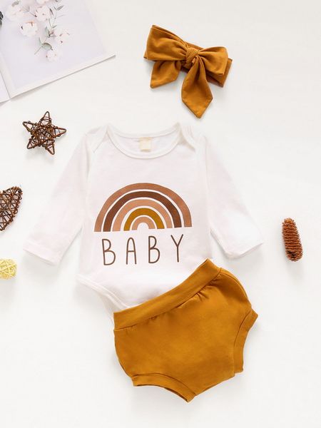 clothing sets white raiow long sleeve baby romper + coffee shorts+ head hair band girls e10760 qgze
clothing sets white raiow long sleeve baby romper + coffee shorts+ head hair band girls e10760 qgze