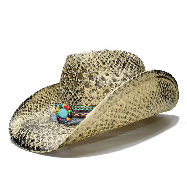 cloches luckylianji retro women's men's summer straw beach cowboy western cowgirl fedora hat hollow tassel turquoise bead band (ad, Blue;gray
cloches luckylianji retro women's men's summer straw beach cowboy western cowgirl fedora hat hollow tassel turquoise bead band (ad, Blue;gray