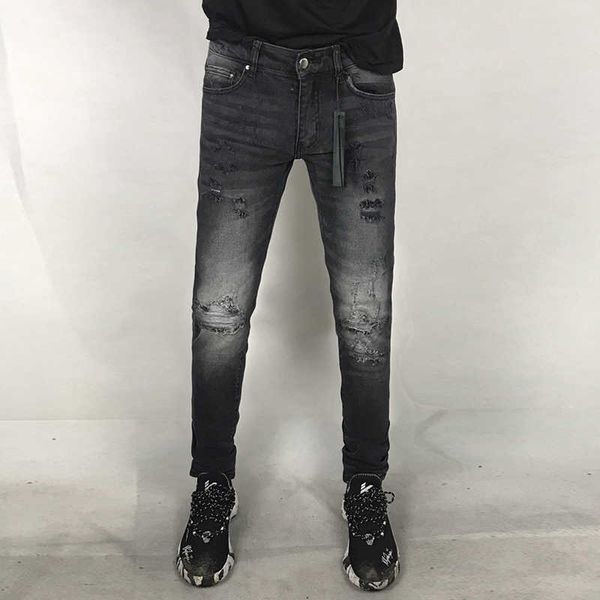 men's jeans streetwear denim punk trousers fashion designer retro black gray slim fit ripped for patches hip hop pants bvyz, Blue
men's jeans streetwear denim punk trousers fashion designer retro black gray slim fit ripped for patches hip hop pants bvyz, Blue