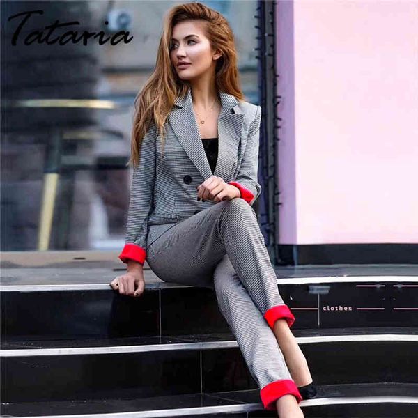 1 2 pieces set office ladies plaid blazer suits sets women double breasted outfits patchwork cuffed sleeve suit 210514, White
1 2 pieces set office ladies plaid blazer suits sets women double breasted outfits patchwork cuffed sleeve suit 210514, White