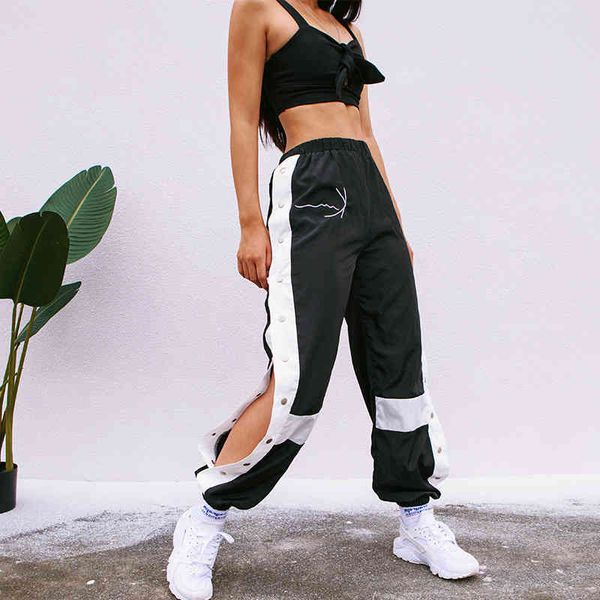 jean women's push button jogger satin divided wide high waist pants in female fashion streetwear harajuku pantacourt sweat, Blue
jean women's push button jogger satin divided wide high waist pants in female fashion streetwear harajuku pantacourt sweat, Blue
