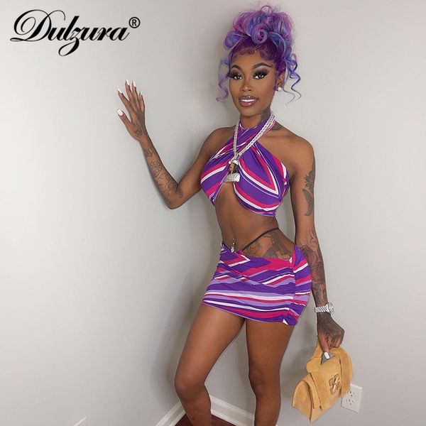 stripe women 2 piece set halter crop cross mini skirt bodycon streetwear party club 2021 summer outfit festival, Black;white
stripe women 2 piece set halter crop cross mini skirt bodycon streetwear party club 2021 summer outfit festival, Black;white