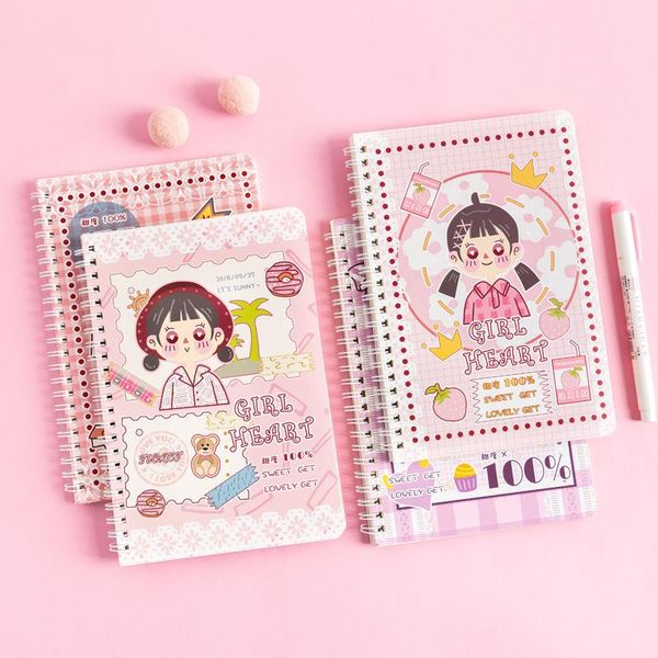 kawaii pink girl a5 coil notebook for school student gifts agenda 2021 cute spiral sketchbook journal notepad korea stationery notepads, Purple;pink
kawaii pink girl a5 coil notebook for school student gifts agenda 2021 cute spiral sketchbook journal notepad korea stationery notepads, Purple;pink