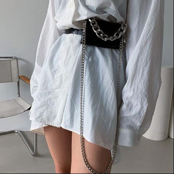 fashion girls all match waist bags chain black send belt
fashion girls all match waist bags chain black send belt