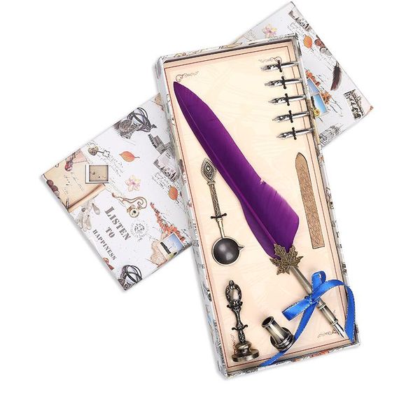 fountain pens 12 colors vintage feather pen metal nibs dip ink writing tool set stationery gift box with 6 nib collectable supplies
fountain pens 12 colors vintage feather pen metal nibs dip ink writing tool set stationery gift box with 6 nib collectable supplies