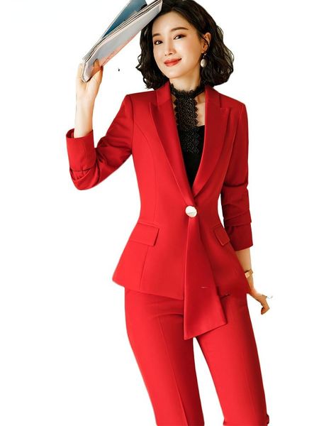 women's two piece pants work wear women red pant suits office ladies apparel 2 set tie collar jacket coat blazer and trousers for winte, White
women's two piece pants work wear women red pant suits office ladies apparel 2 set tie collar jacket coat blazer and trousers for winte, White